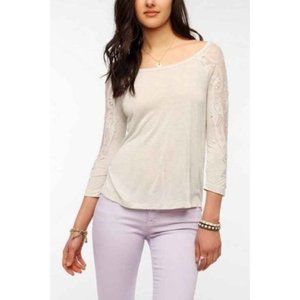 Urban Outfitters Pins and Needles Lace Sleeve Top